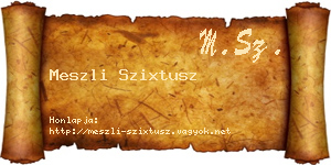 Meszli Szixtusz névjegykártya